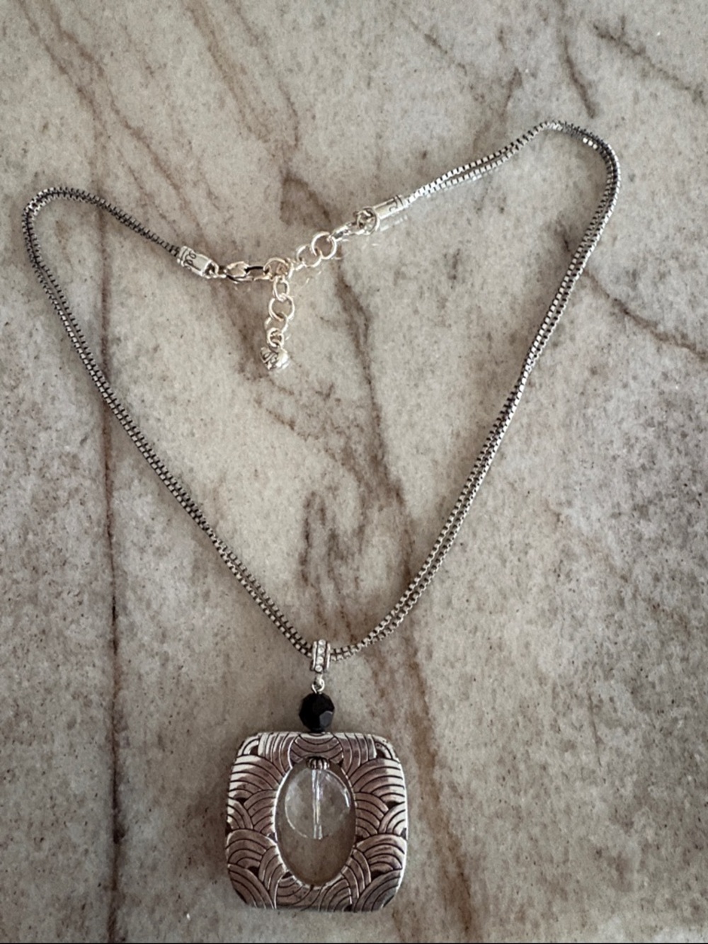 Brighton Pendant Necklace with Clear Stone